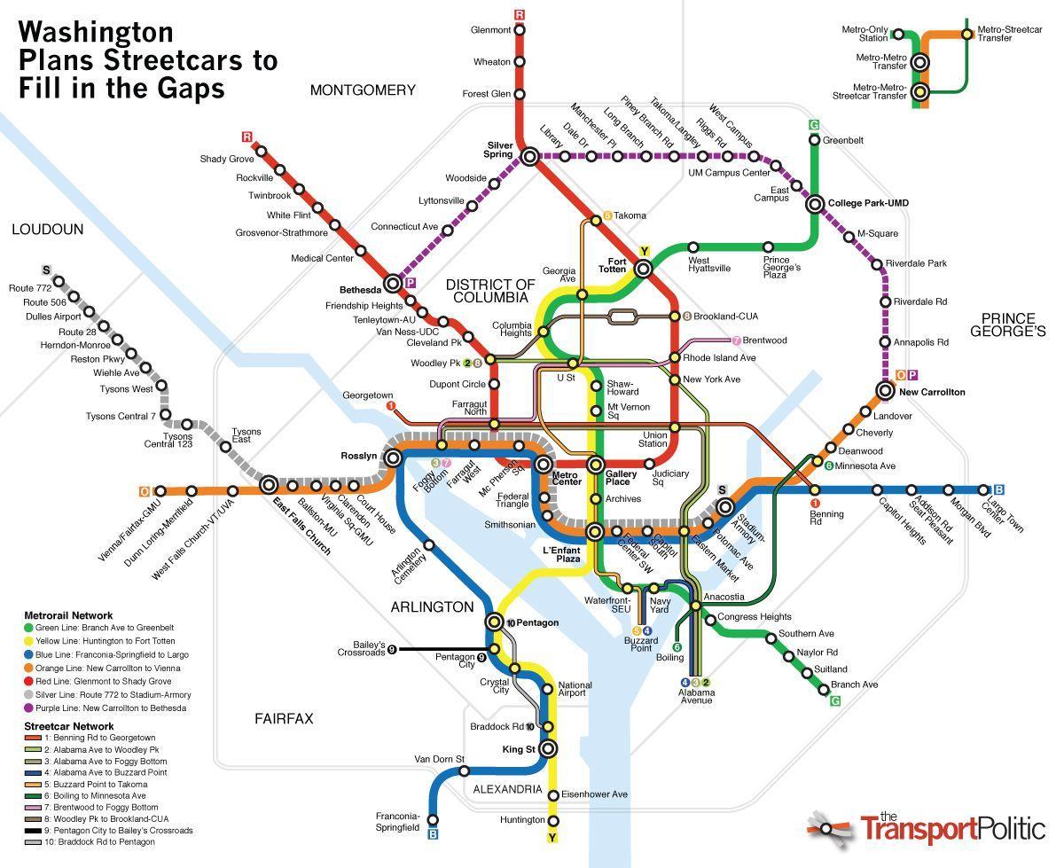 washington transport públic mapa
