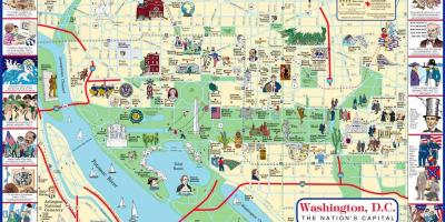 Washington dc mapa de llocs d'interès turístic