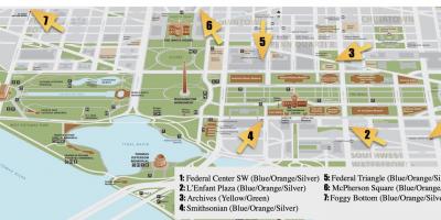National mall de Washington dc mapa