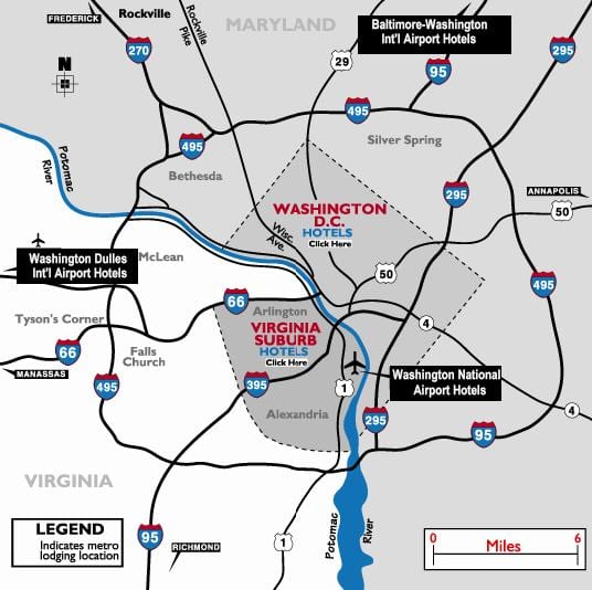àrea de washington dc aeroports mapa