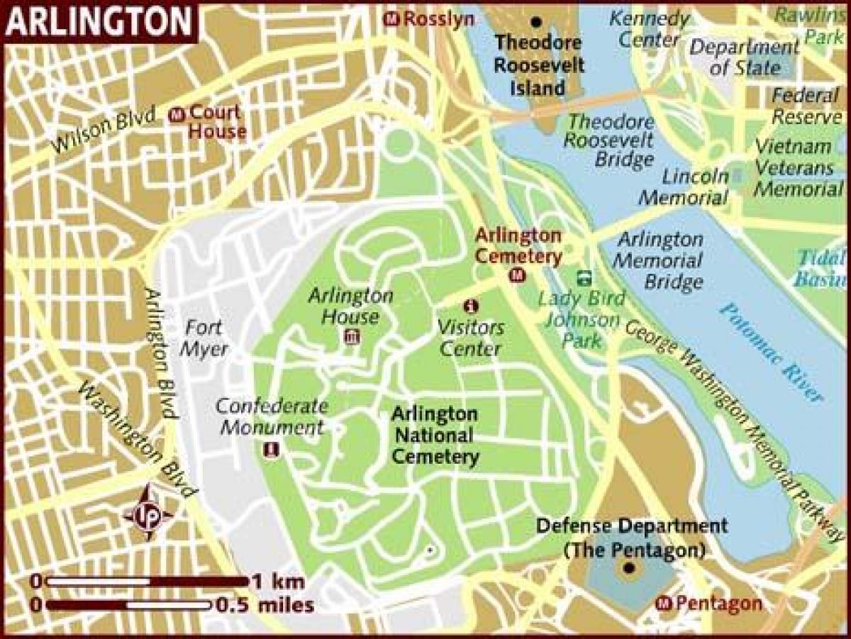 mapa d'arlington washington dc