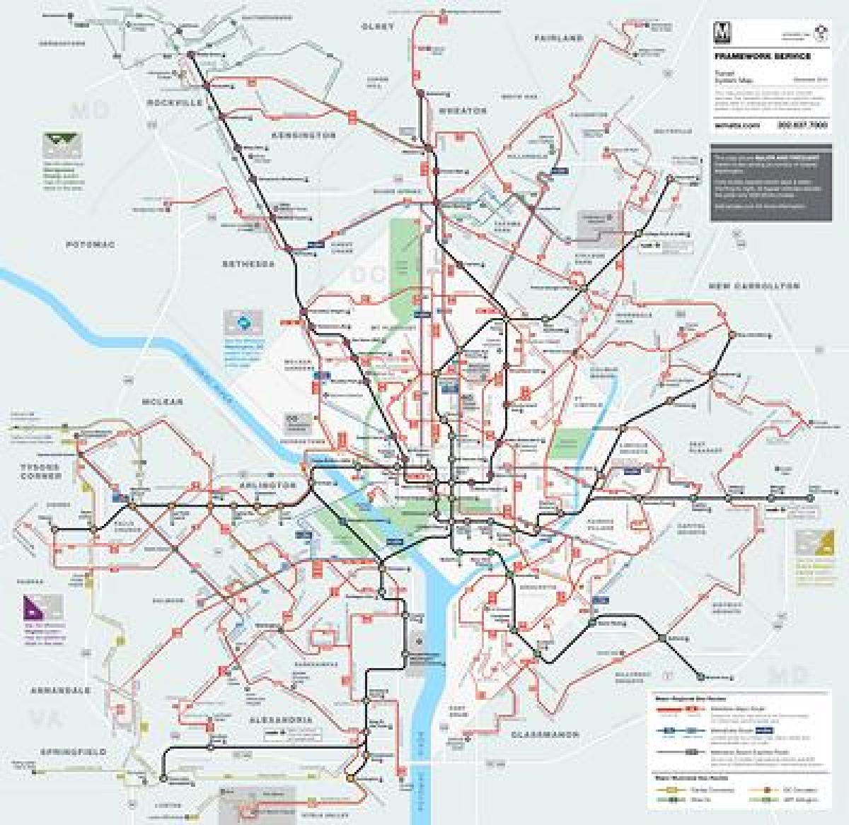 dc metro autobús mapa