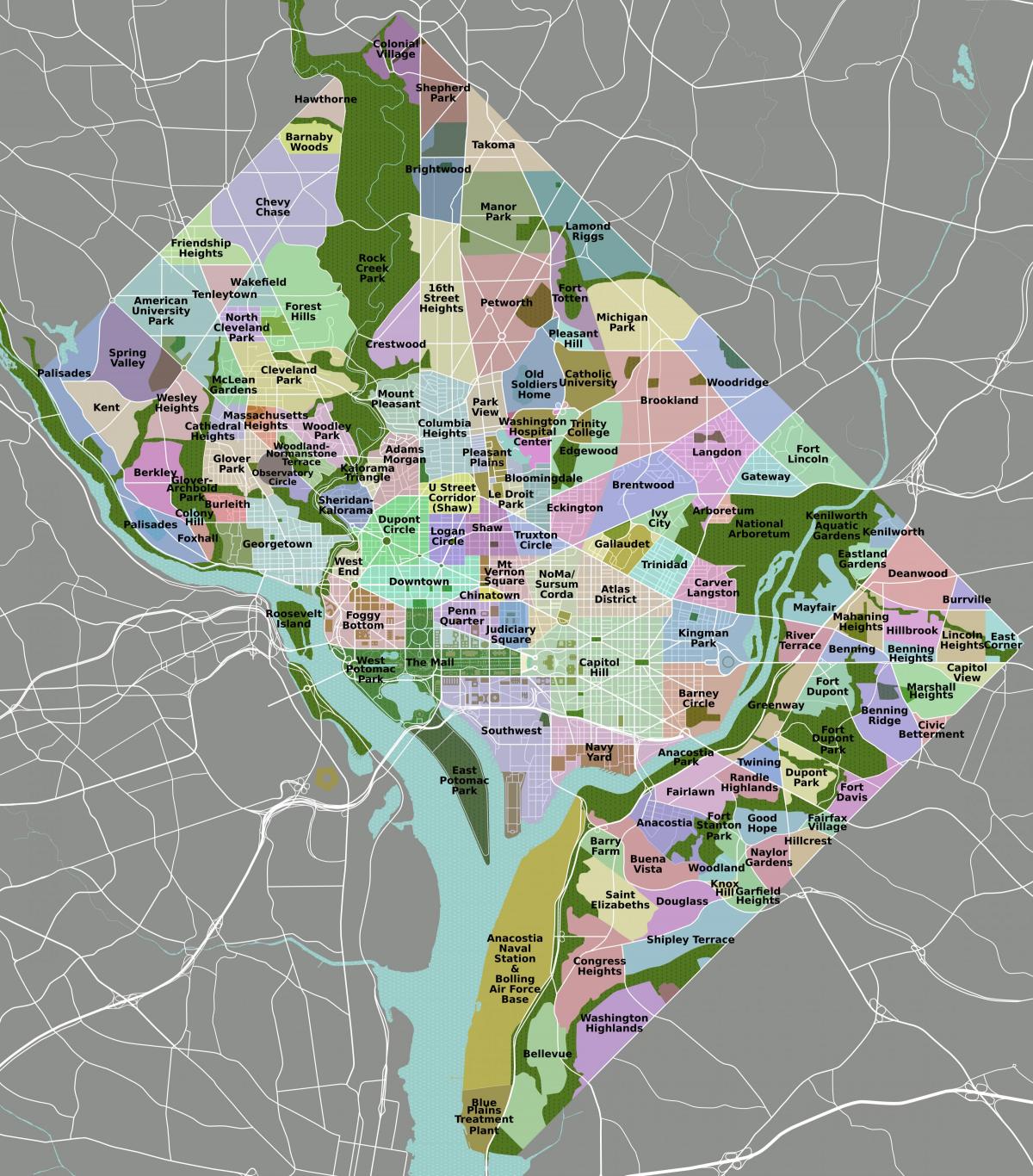 washington districte mapa