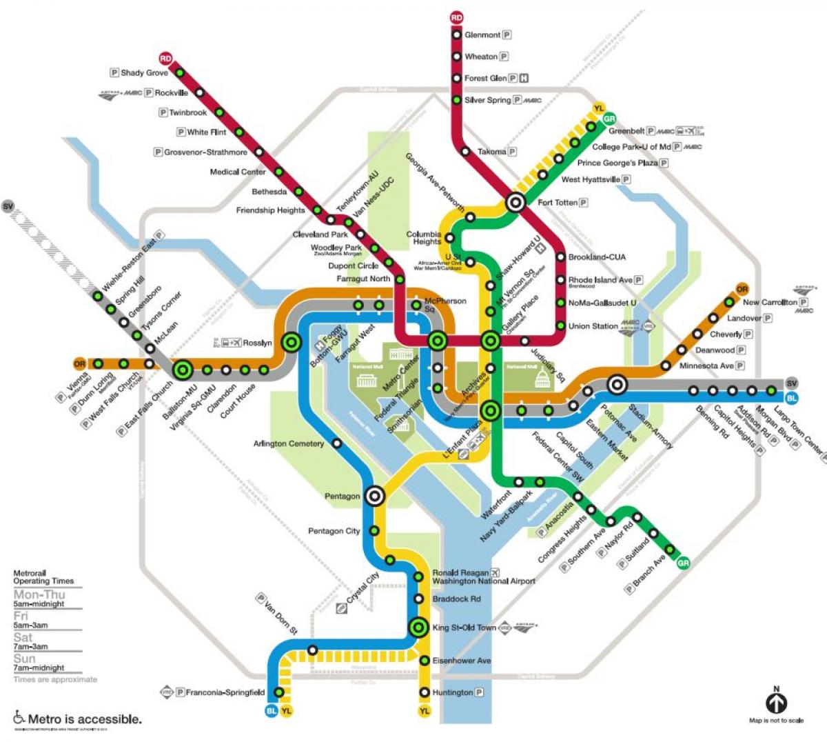 l'estació de metro de washington mapa