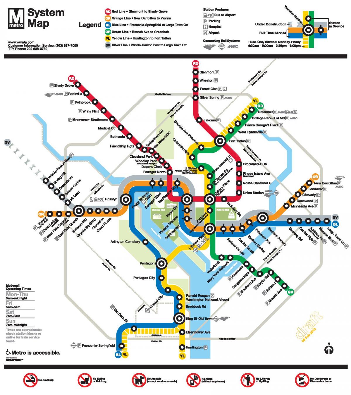 washington dc línia de metro mapa