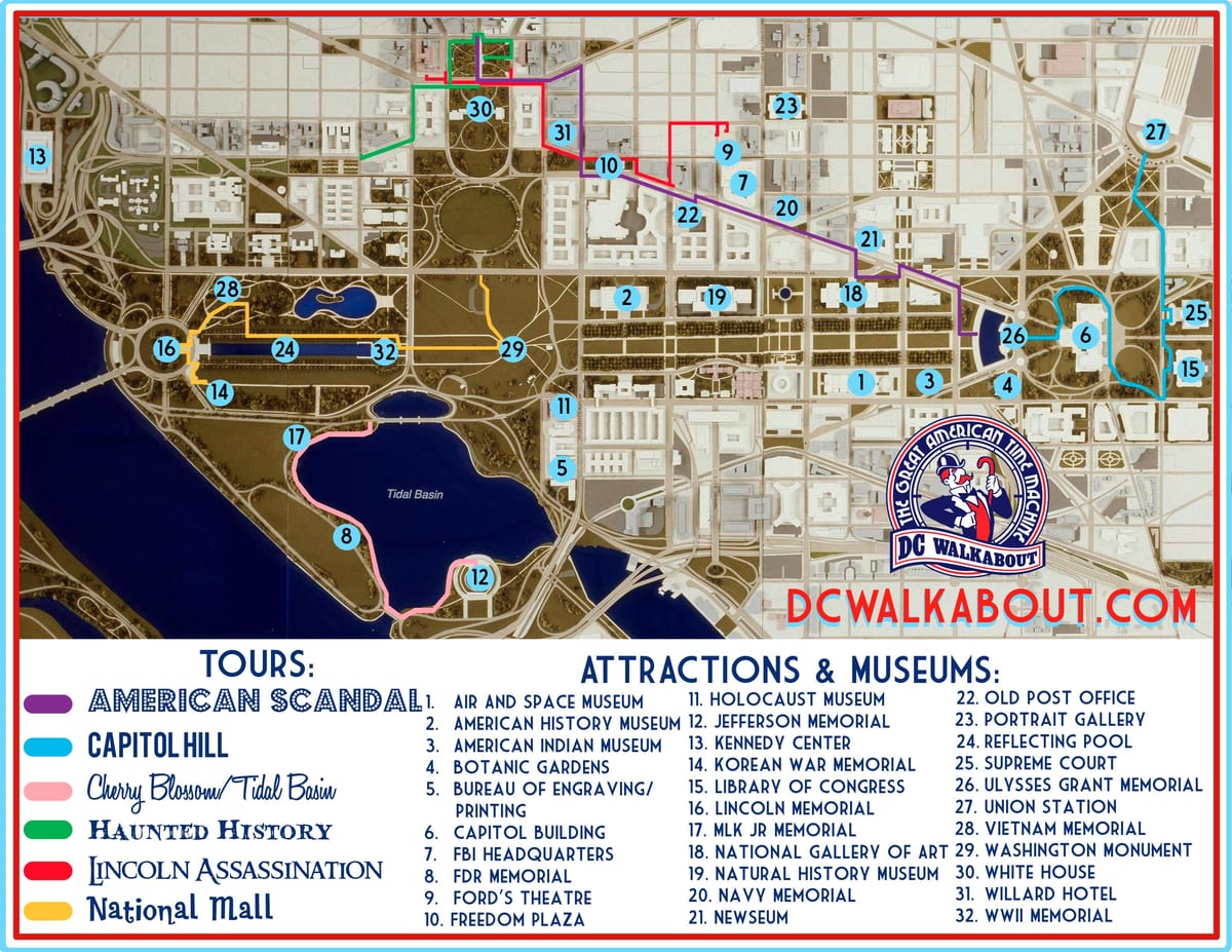 washington dc turisme mapa