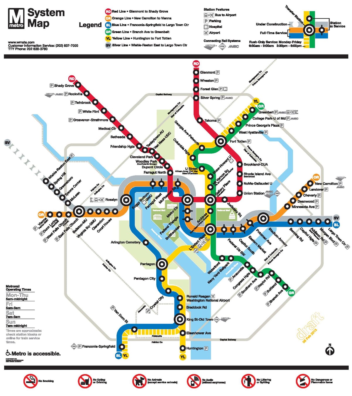 washington dc plata línia mapa