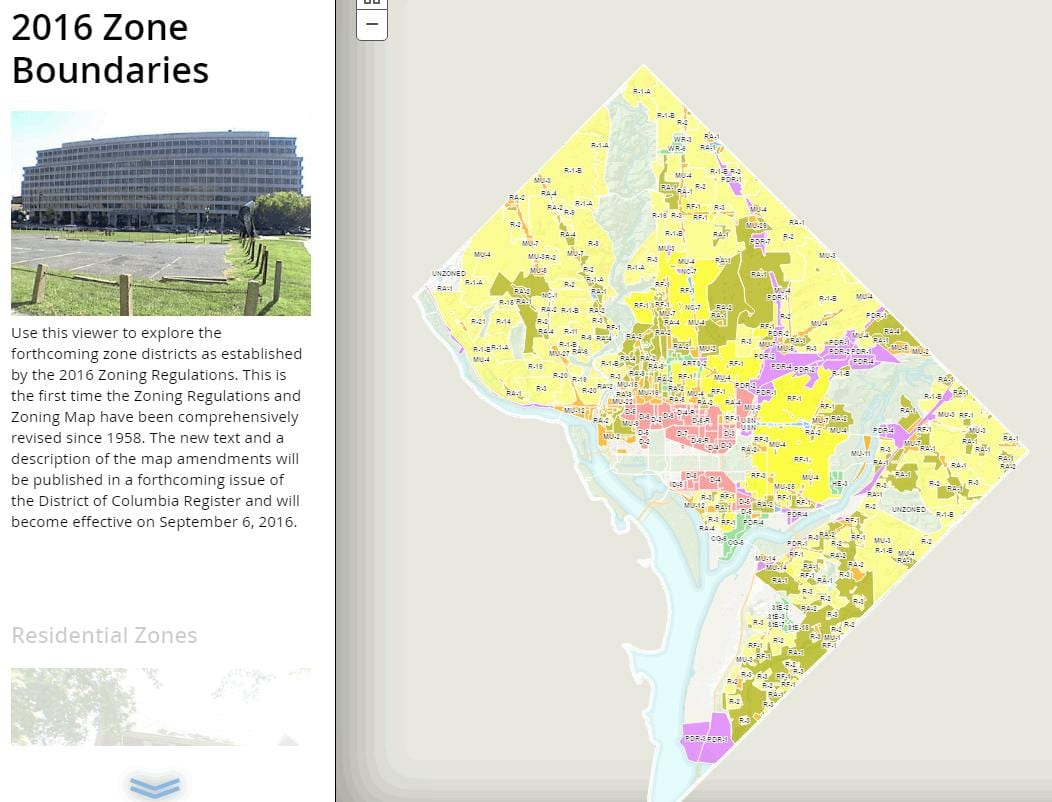 washington dc zonificació mapa