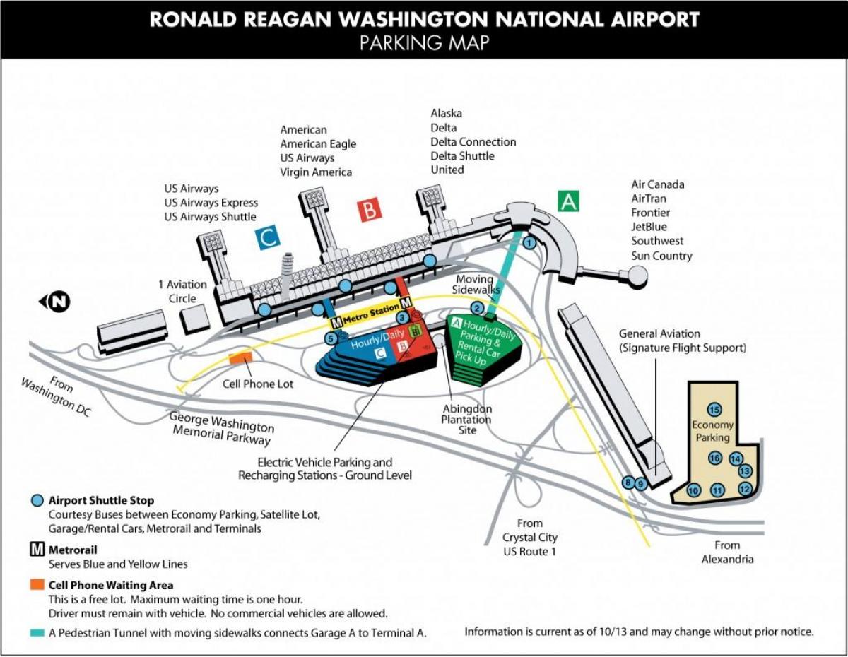 washington dca mapa de l'aeroport