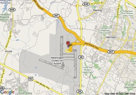 mapa de la zona dulles