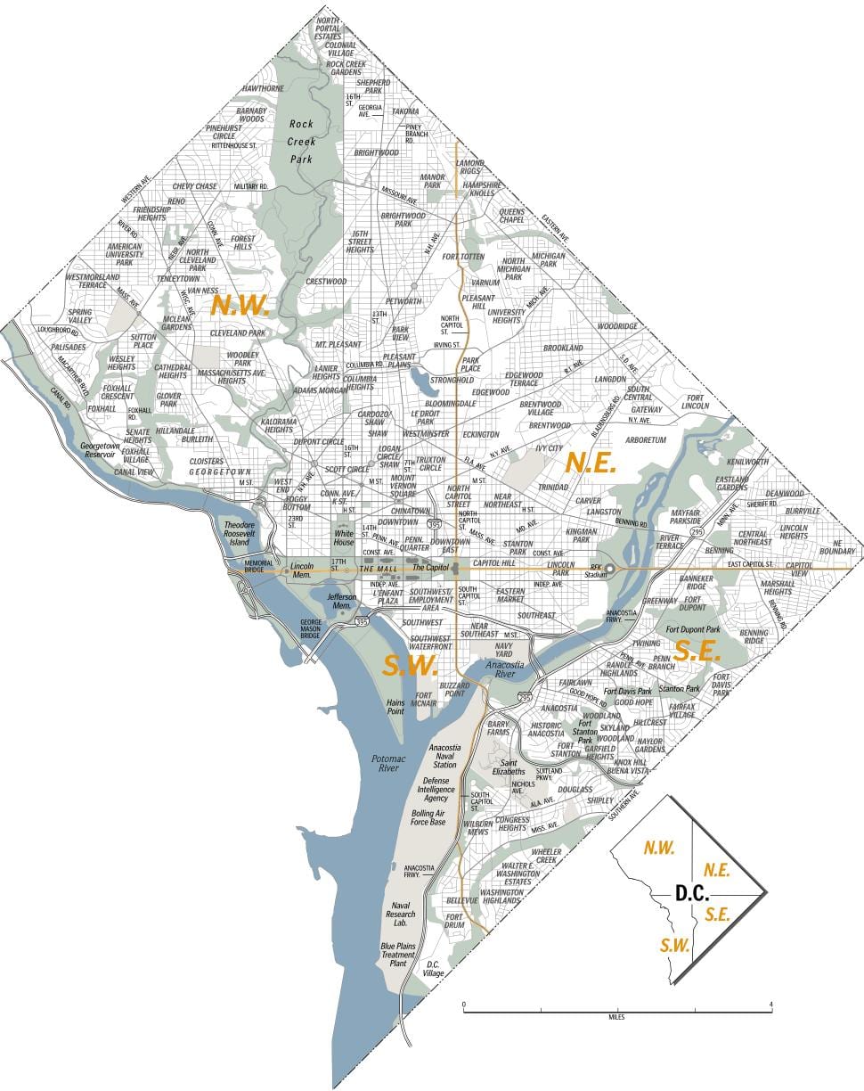 mapa a washington dc