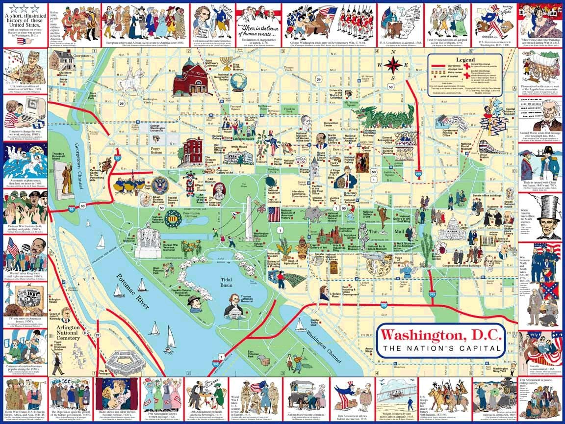 mapa de dc les atraccions de la zona