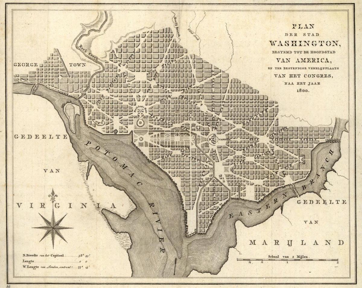 mapa de mapa històric de washington dc