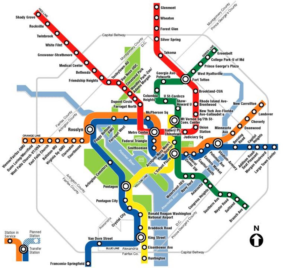 washington dc metro mapa