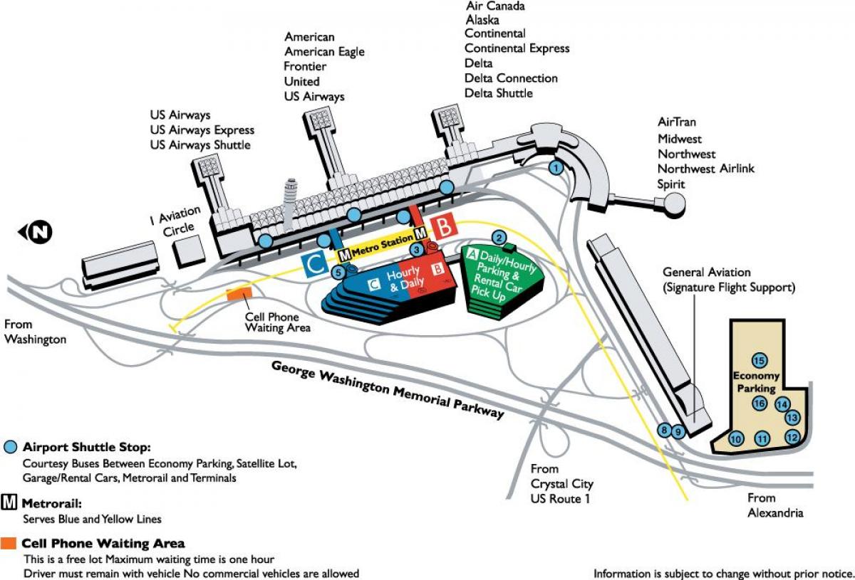 ronald reagan washington national mapa de l'aeroport