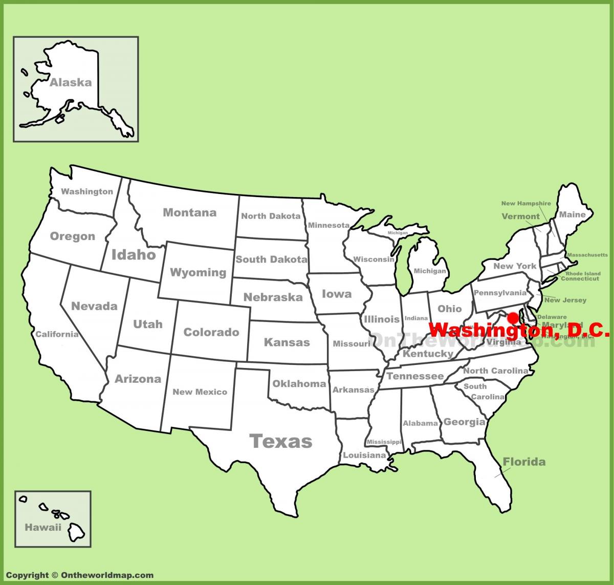 washington dc en el mapa d'amèrica