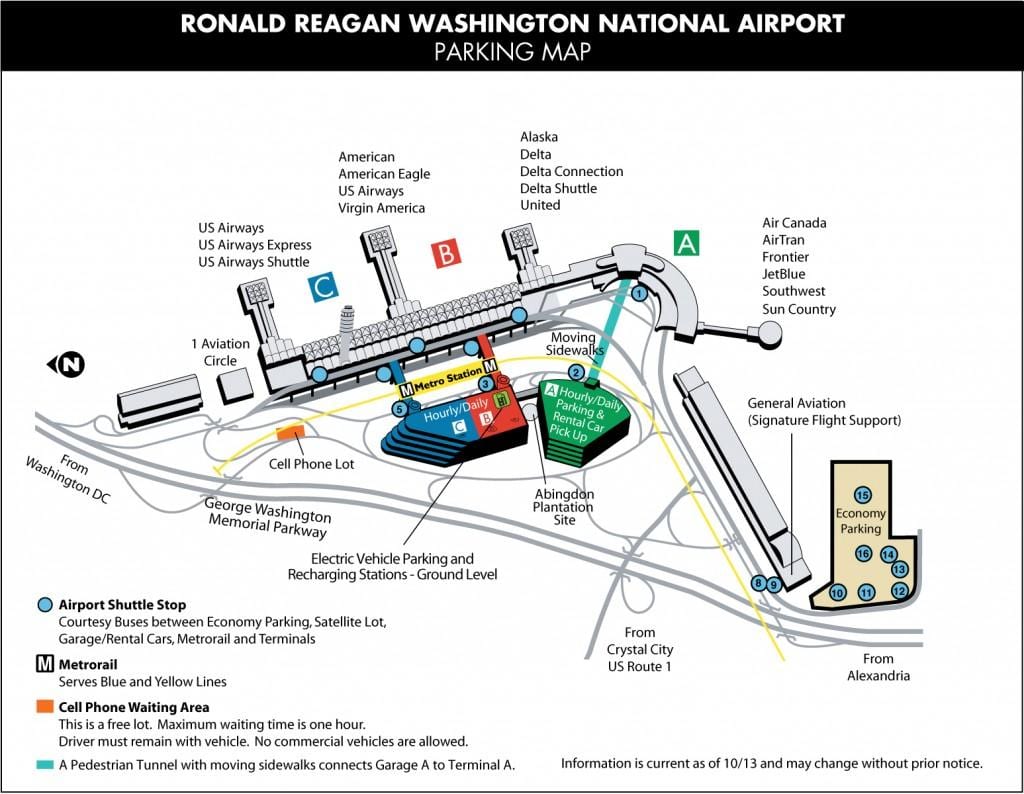 mapa d'aeroports a prop de washington dc