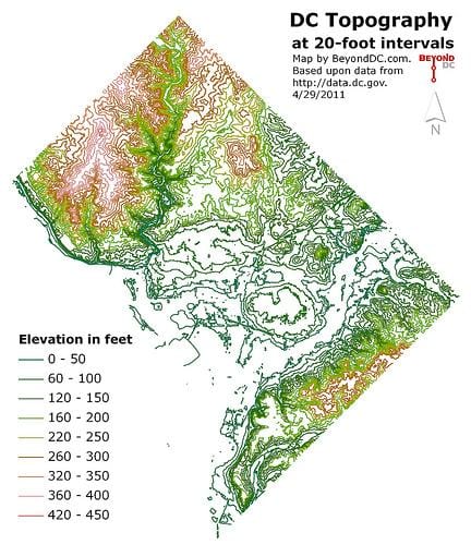 dc elevació mapa