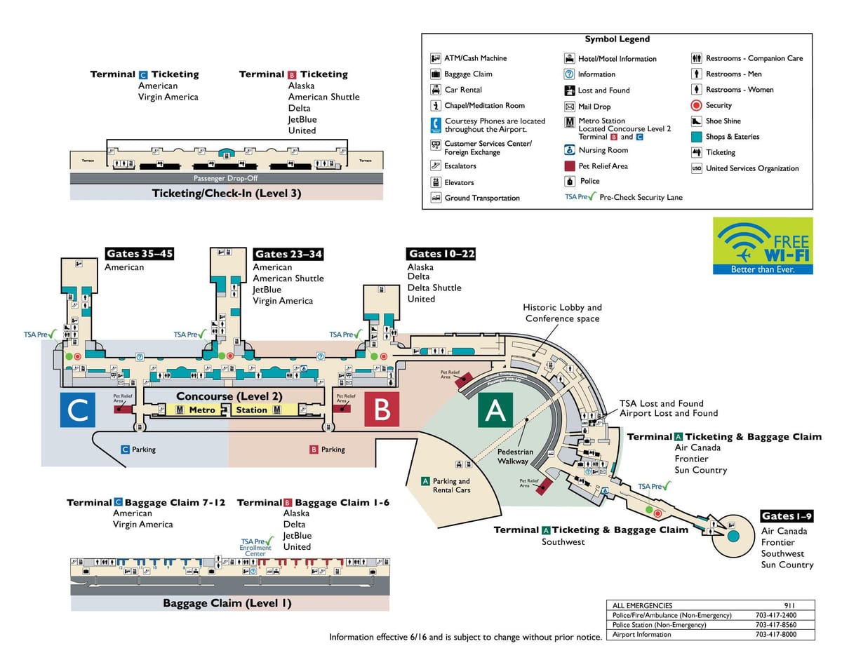 dc mapa de l'aeroport