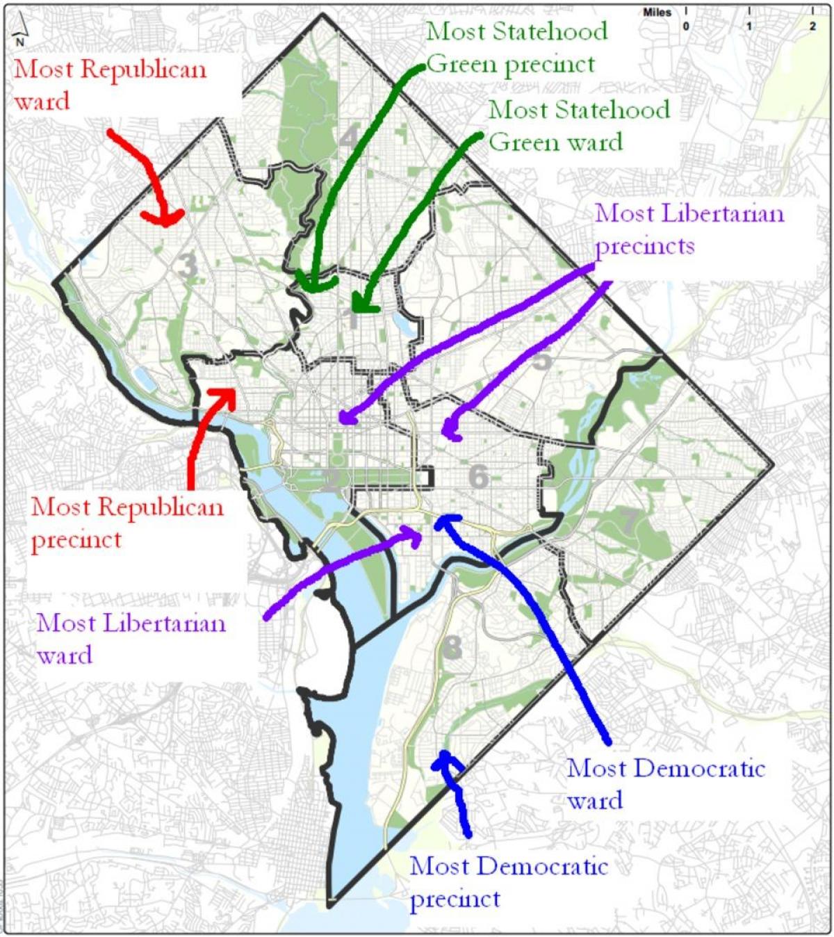 mapa de washington dc política