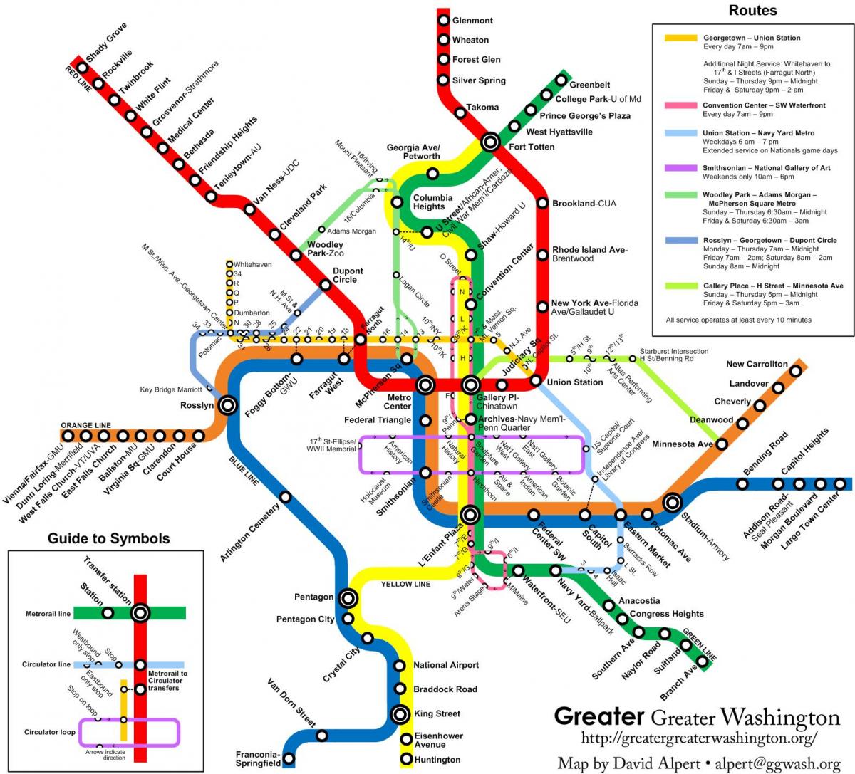 washington metro autobús mapa