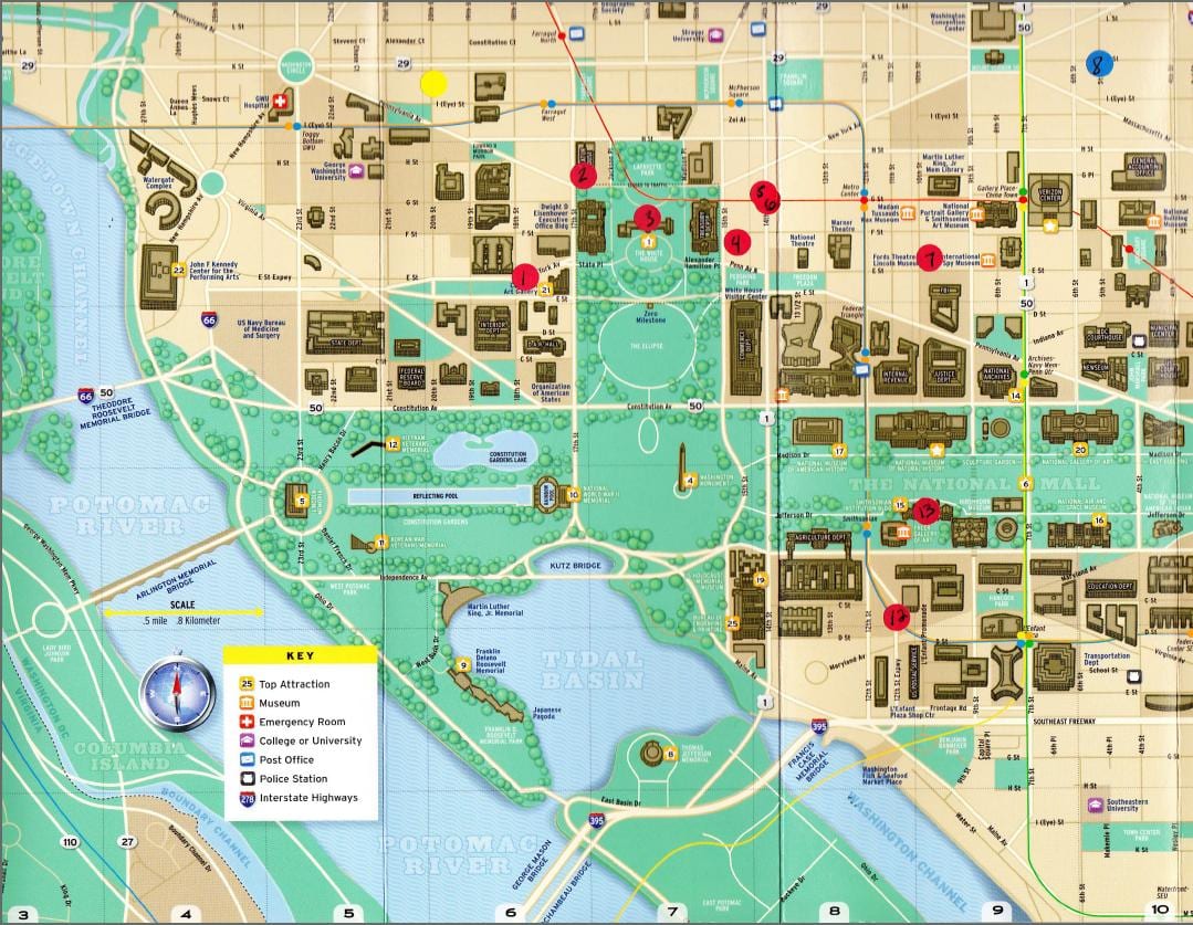 washington punts de referència mapa