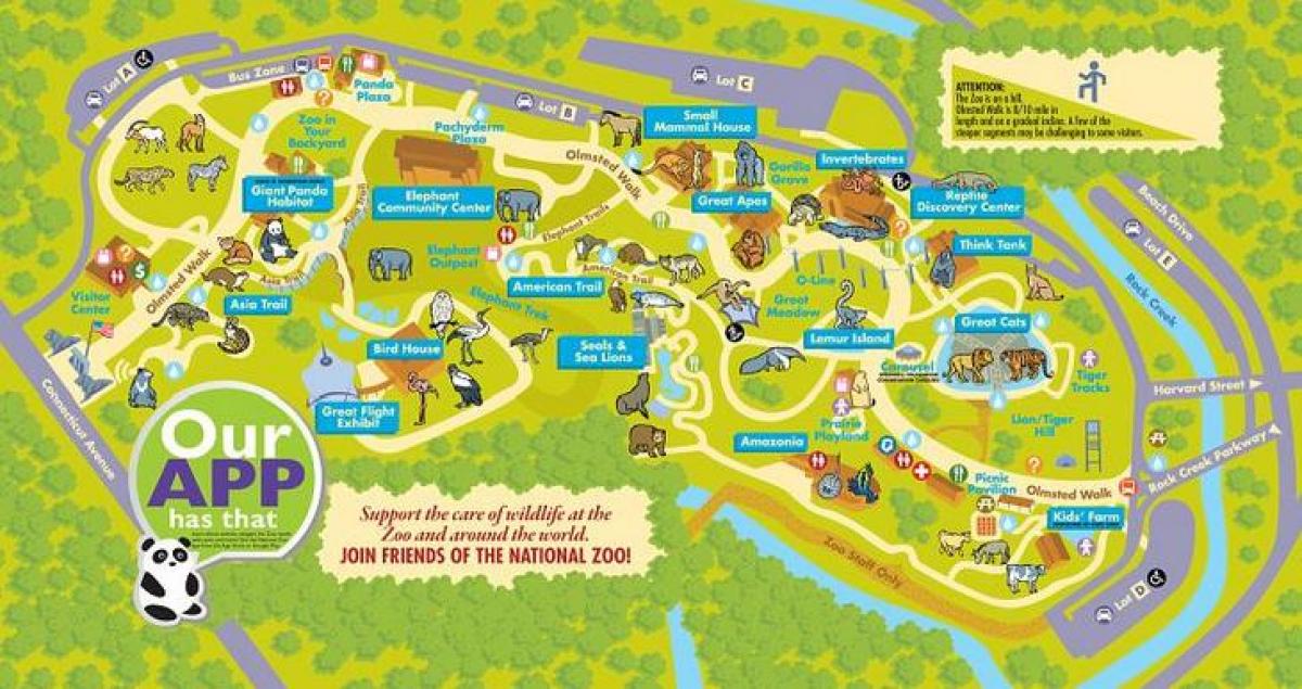 nacional zoo de washington dc mapa