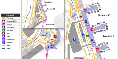Washington national mapa de l'aeroport