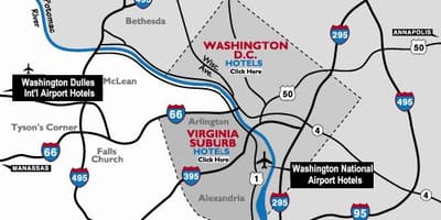 Àrea de Washington dc aeroports mapa