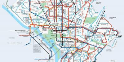 Washington dc autobús mapa de rutes