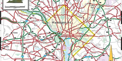 Washington dc metro mapa carrer de superposició