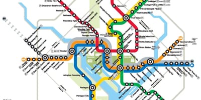 Washington dc plata línia mapa