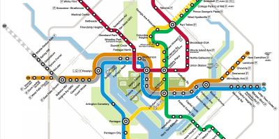 Washington dc plànol de metro de plata línia
