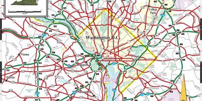 Washington dc metro mapa carrer de superposició