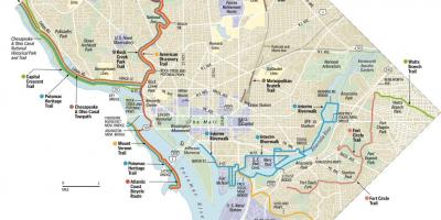 Washington dc senders per a bicicletes mapa