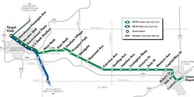 La línia verda dc metro mapa