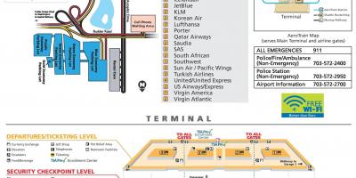 Washington dulles l'aeroport internacional mapa