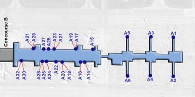 Dulles aeroport terminal mapa