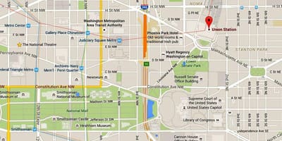 La unió de l'estació de washington dc mapa