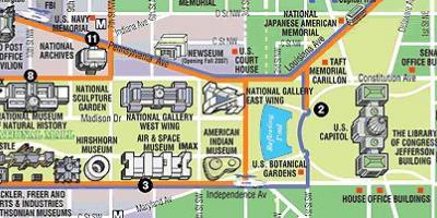 Mapa de washington dc museus i monuments