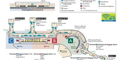 Washington dc reagan mapa de l'aeroport